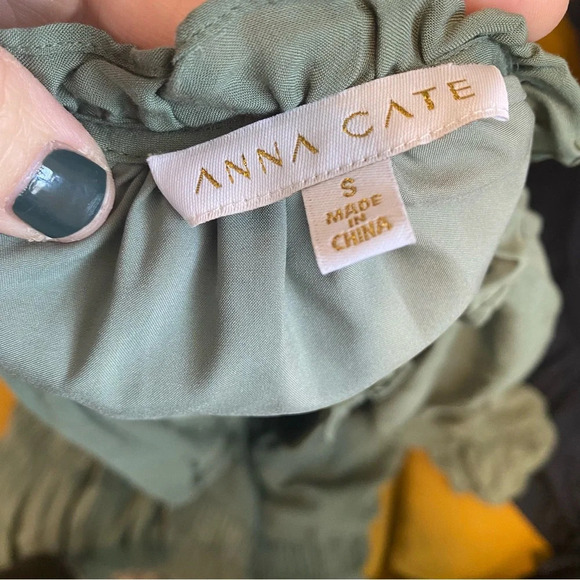 Anna Cate Tiered Midi Dress Sage Green Small - Picture 3 of 6